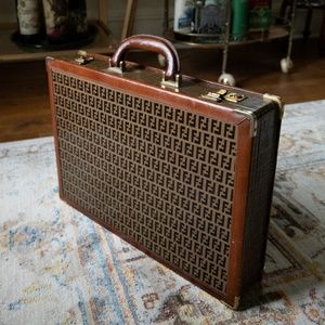 Authentic Fendi Zucca Print Briefcase Vintage 70S